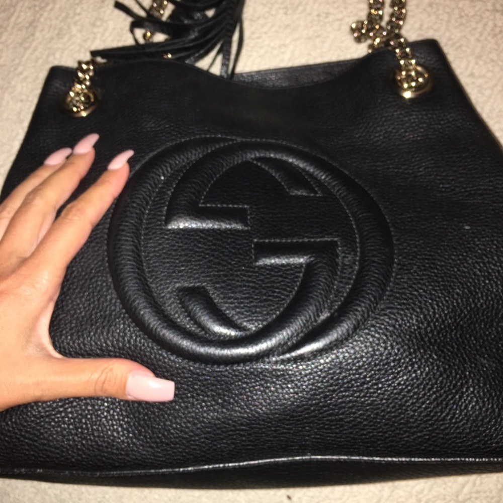 Gucci Soho Shoulder Bag Chain Strap Medium Black